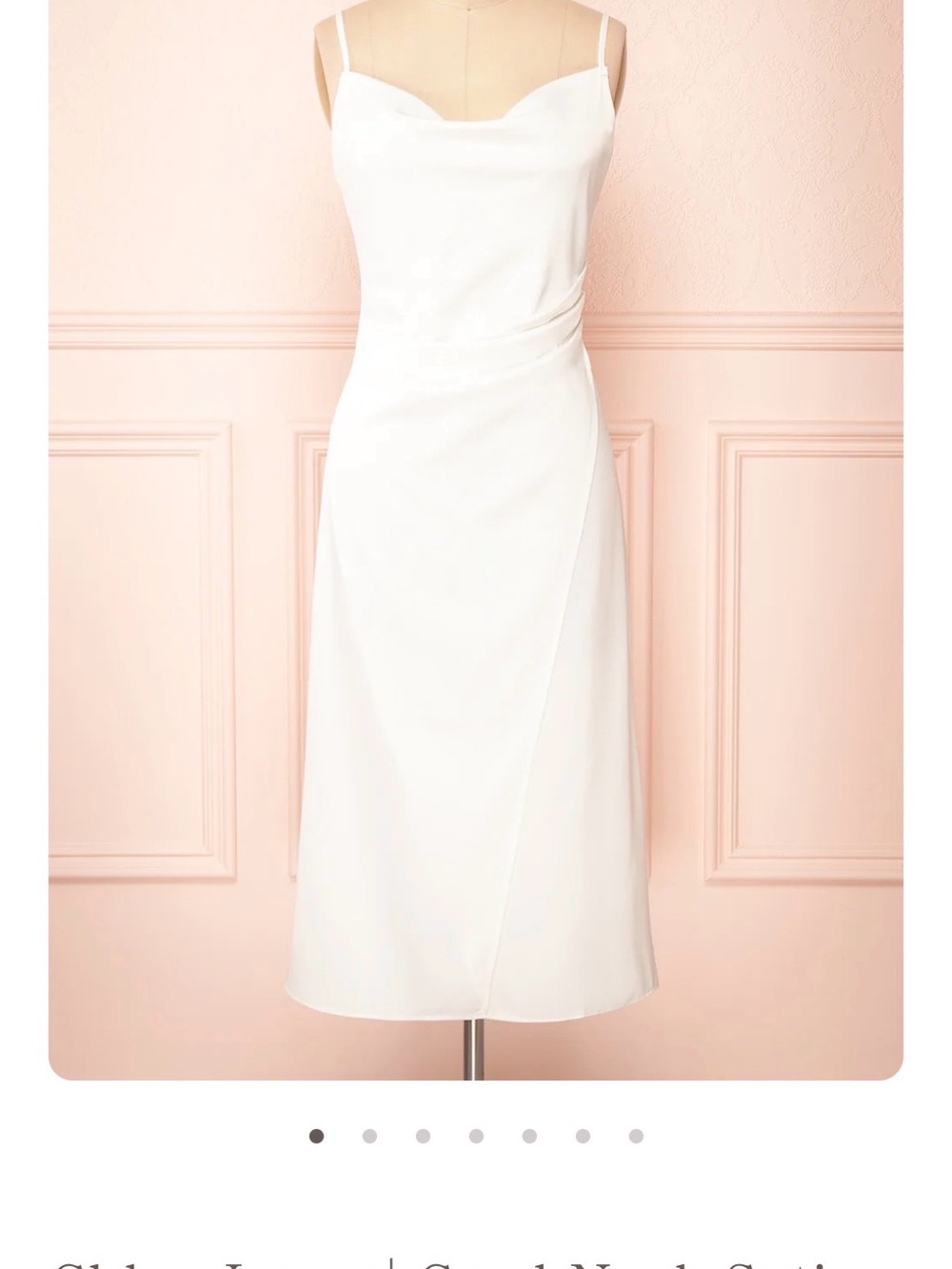 re:named Ivory Satin Cowl Midi Dress